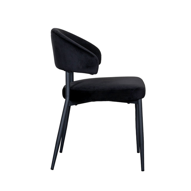LABEL51 Eetkamerstoel Bliss - Zwart - Fluweel van LABEL51 – Luxe comfort op maat van PureWonen. Vraag naar de beste prijs.