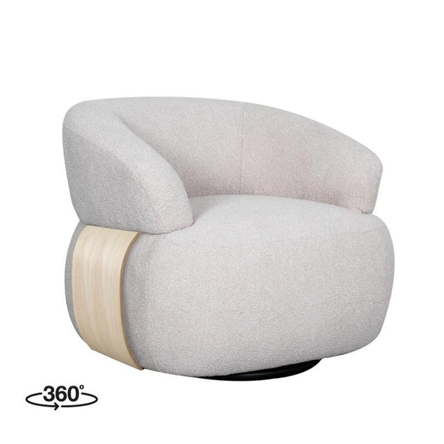 LABEL51 Fauteuil Valenza - Naturel - Boucle - Naturel Eiken van LABEL51 - laagste prijs offerte van PureWonen