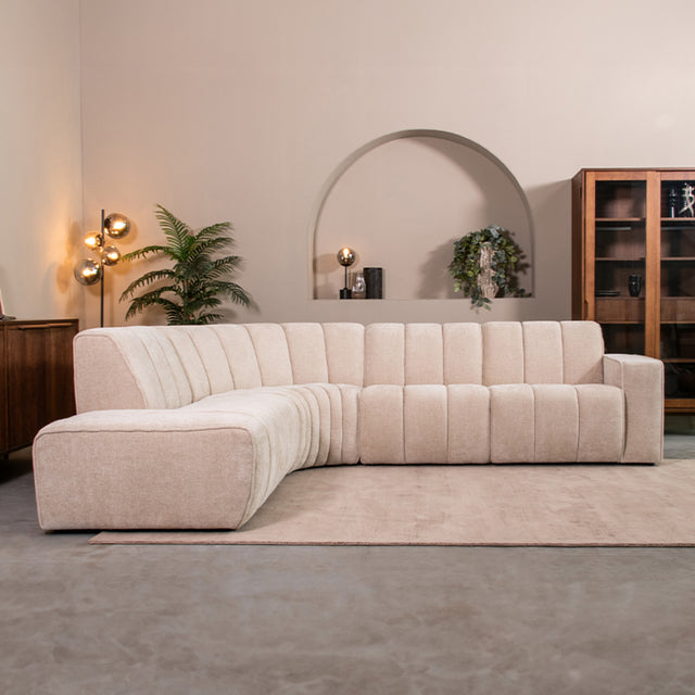 LABEL51 Hoekbank Vitoro - Naturel - Elite - Links van LABEL51 – Luxe comfort op maat van PureWonen. Vraag naar de beste prijs.