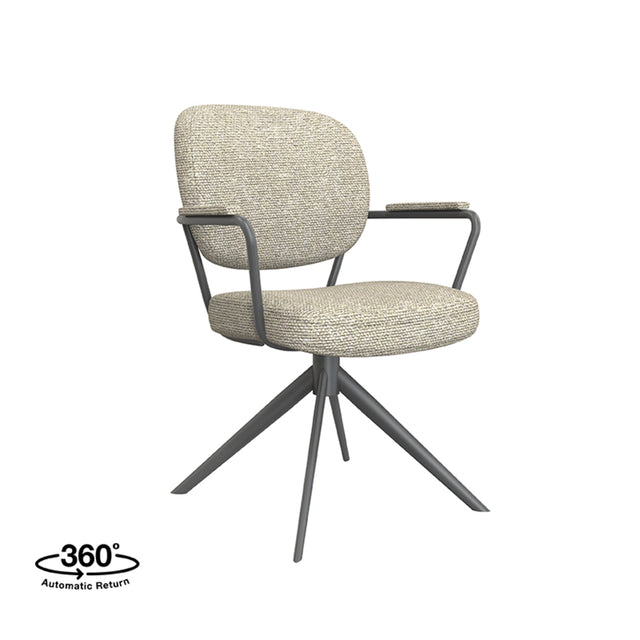 LABEL51 Eetkamerstoel Basel - Naturel - Boucle van LABEL51 – Luxe comfort op maat van PureWonen. Vraag naar de beste prijs.