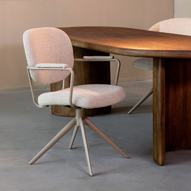 LABEL51 Eetkamerstoel Basel - Naturel - Boucle van LABEL51 - laagste prijs offerte van PureWonen