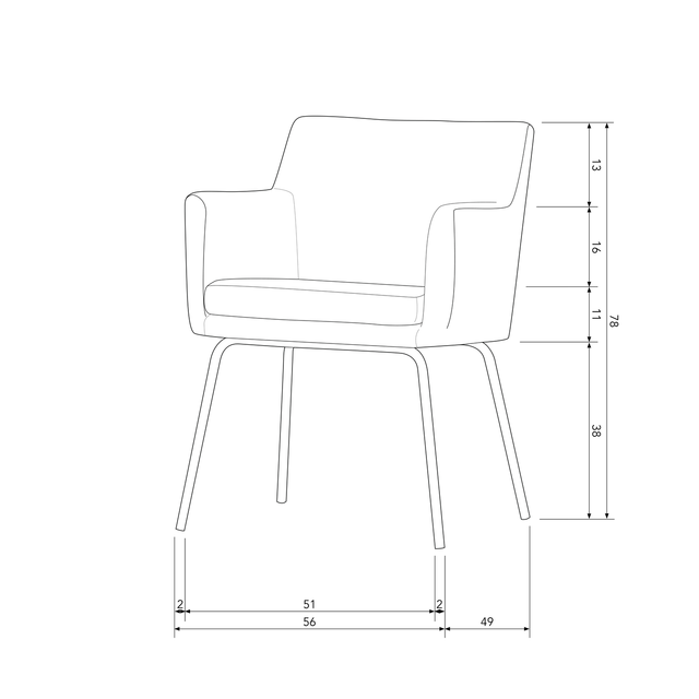 Kam Eetkamerstoel Met Armleuning Zand van WOOOD – Luxe comfort op maat van PureWonen. Vraag naar de beste prijs.