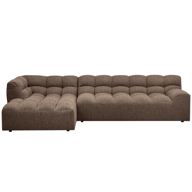 Allure Chaise Longue Links Geweven Stof Donkerbruin Melange van WOOOD – Luxe comfort op maat van PureWonen. Vraag naar de beste prijs.