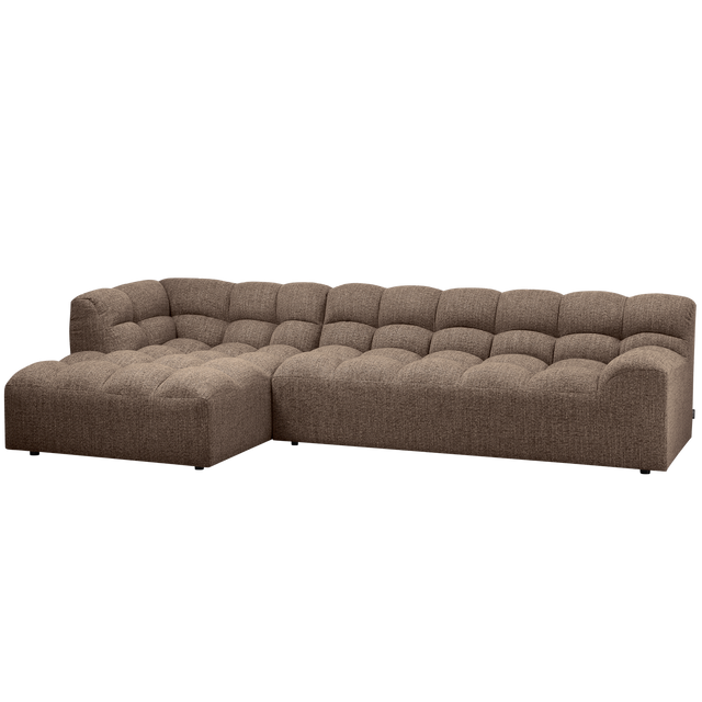 Allure Chaise Longue Links Geweven Stof Donkerbruin Melange van WOOOD – Luxe comfort op maat van PureWonen. Vraag naar de beste prijs.