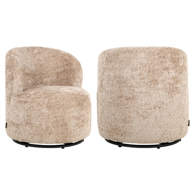 Lounge stoel Jackie sheep natural swivel kids