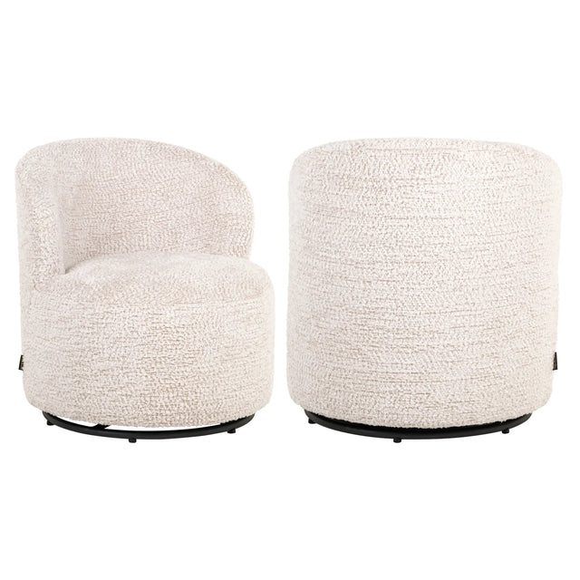 Lounge stoel Jackie lovely cream swivel kids
