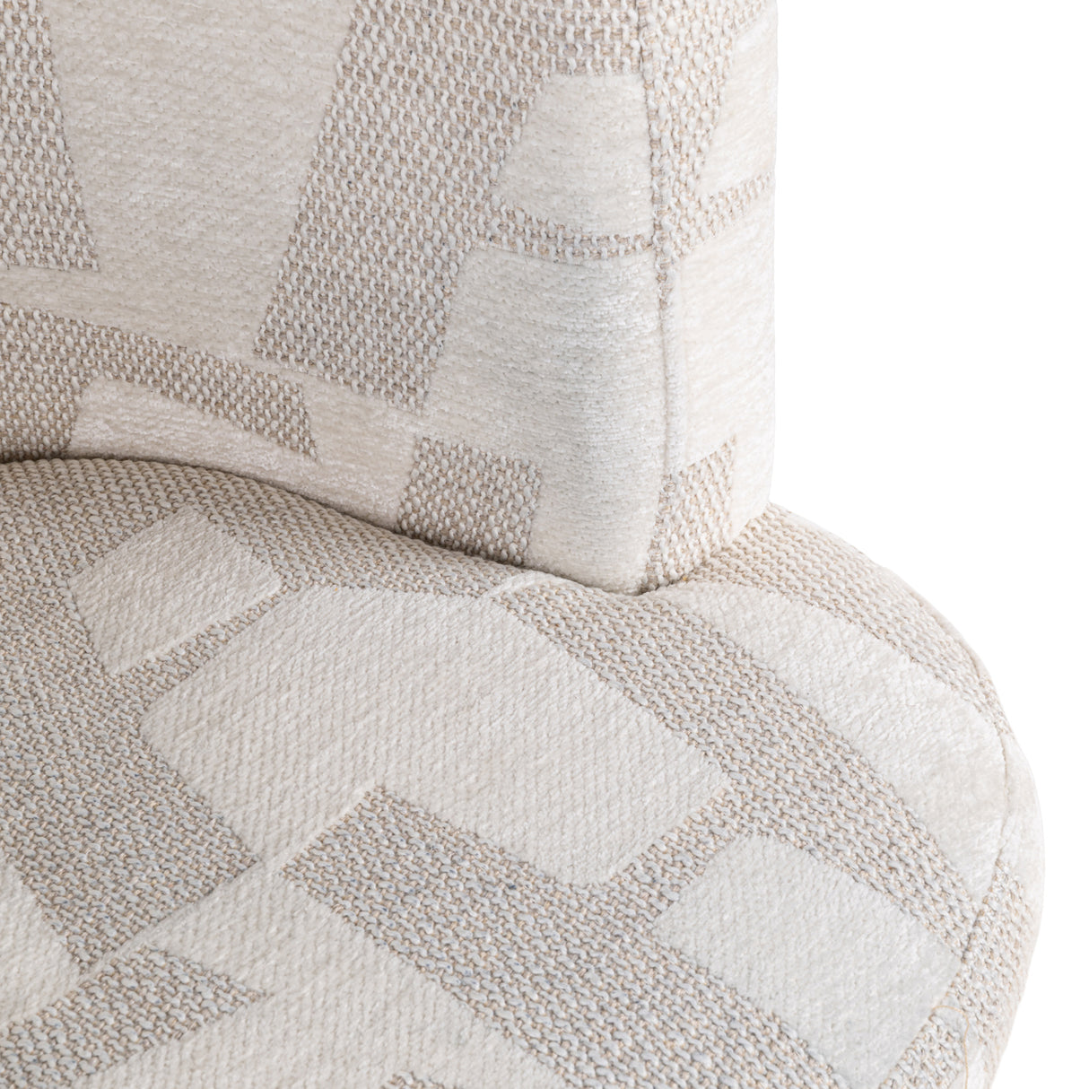 Eetkamerstoel Rochenne beige graffic swivel on wheels