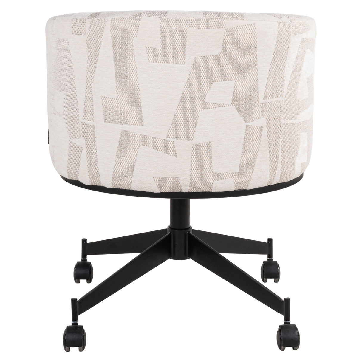 Eetkamerstoel Rochenne beige graffic swivel on wheels