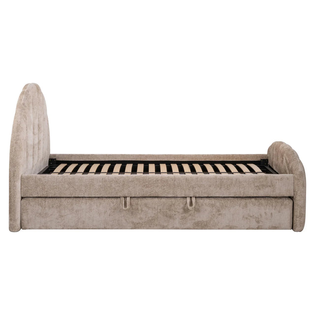 Bed Pixie clay chenille 120x200 with pull-out bed