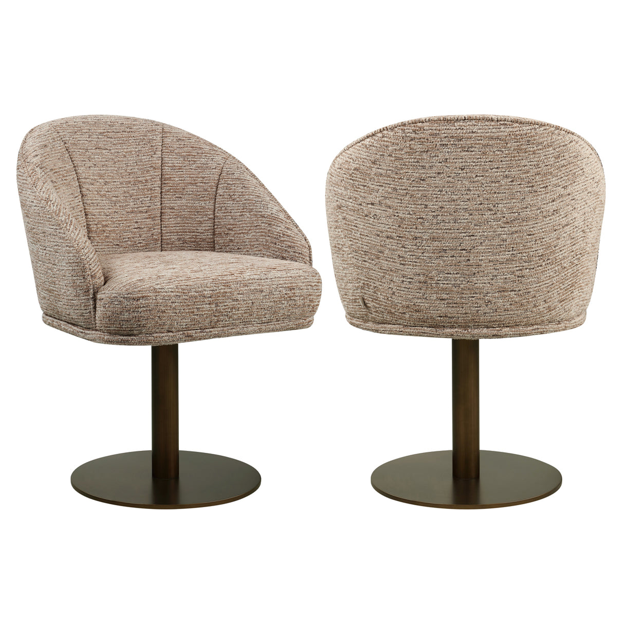 Eetkamerstoel Beverly mocca linear swivel van Richmond Interiors – Luxe comfort op maat van PureWonen. Vraag naar de beste prijs.