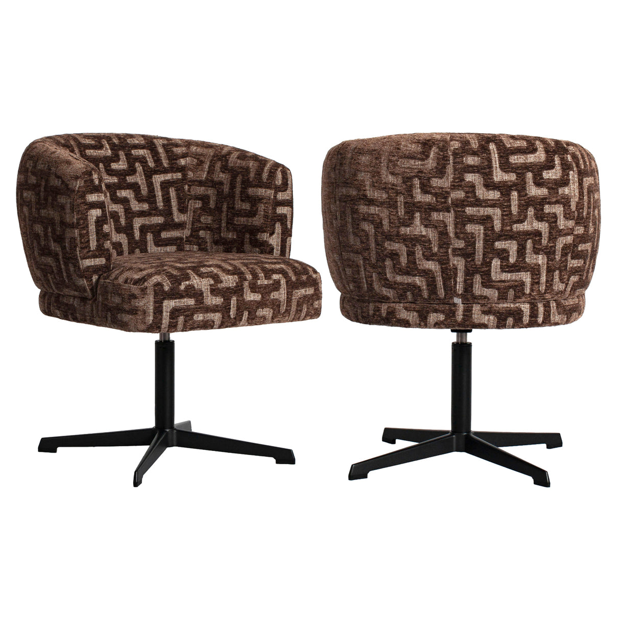 Eetkamerstoel Dinan brown labyrinth fire retardant