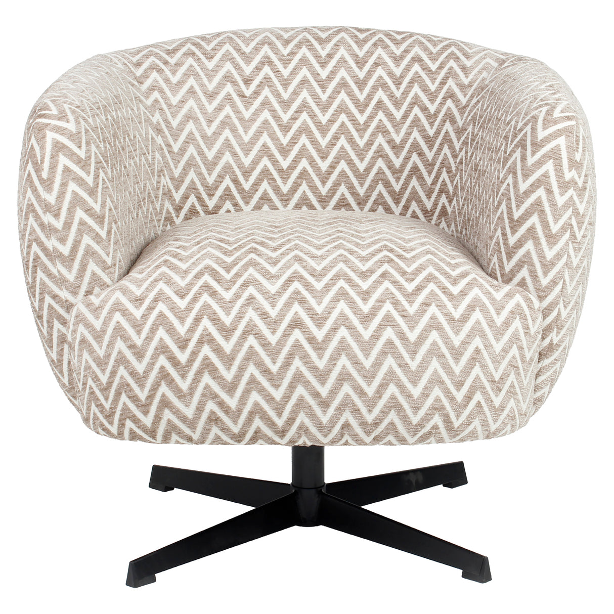 Lounge stoel Estelle sand chevron swivel