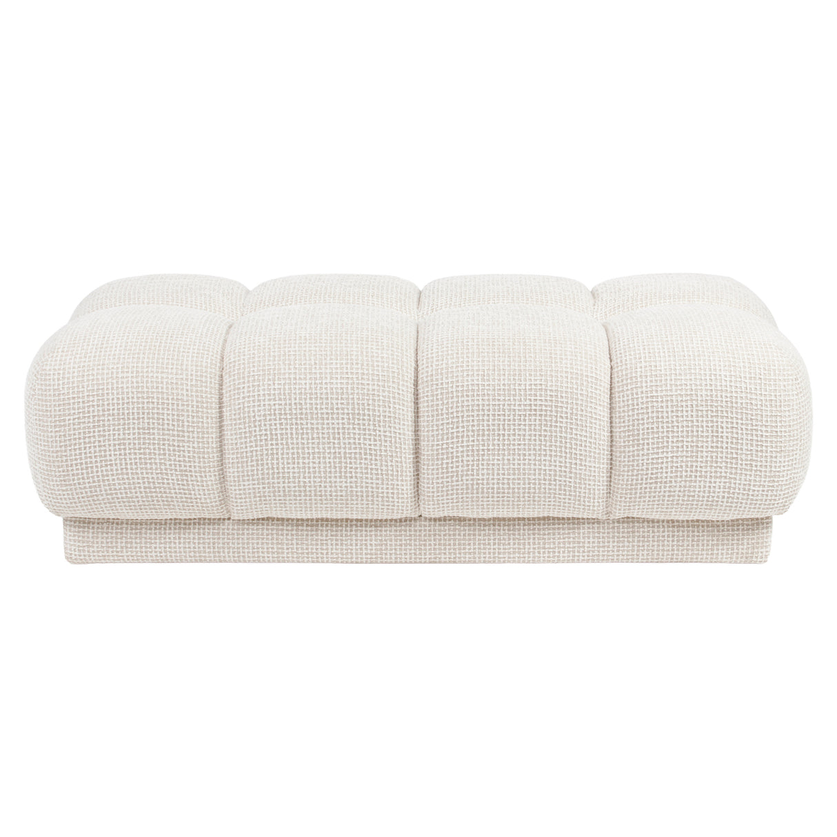 Poef & Voetenbank Noah beige blockweave