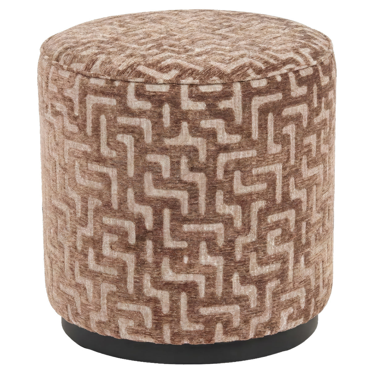 Poef & Voetenbank Lexie brown labyrinth 45Ø
