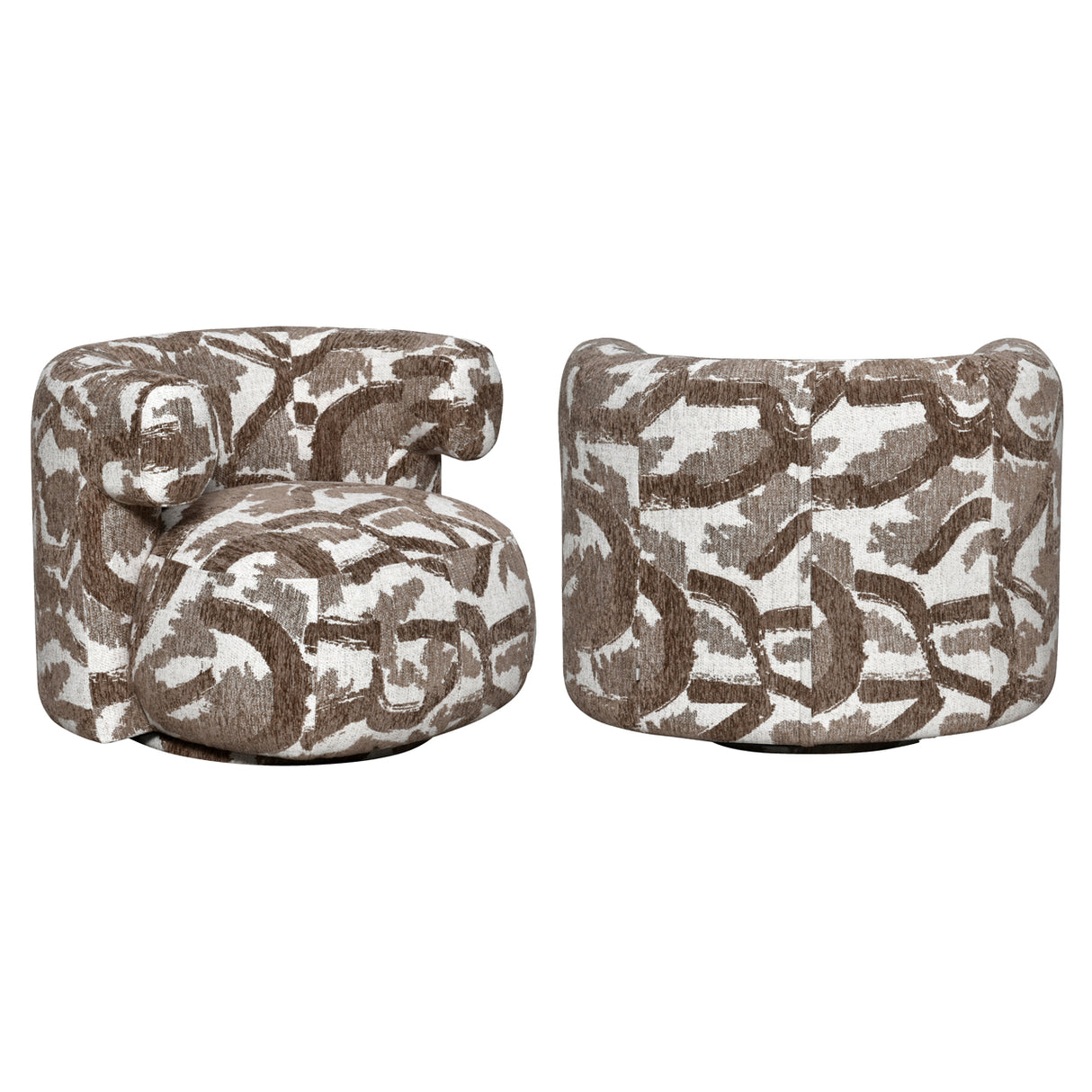 Lounge stoel Talley brown nature swivel