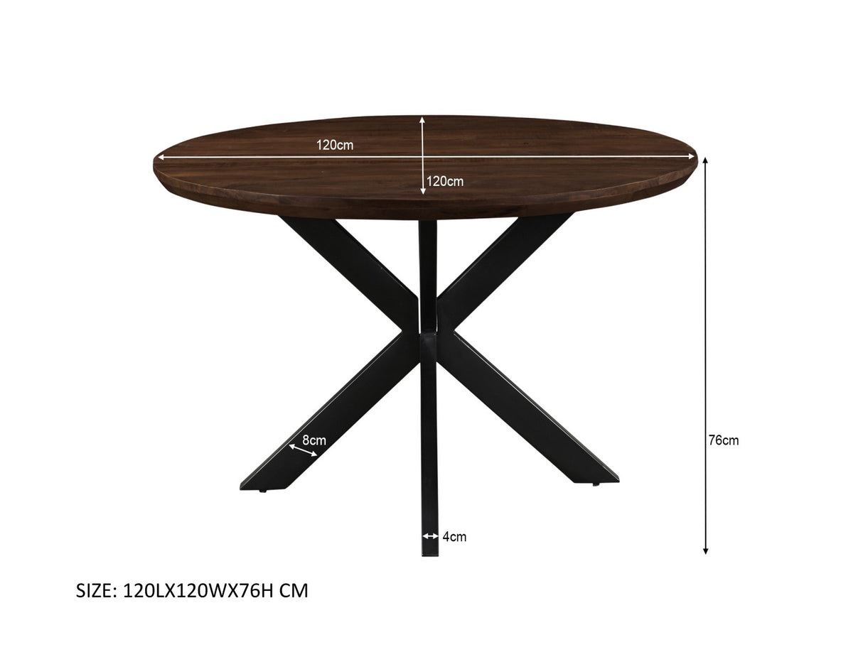 Jesper Round Brown 120cm