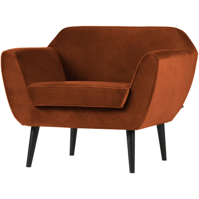 Rocco Fauteuil Fluweel Roest van WOOOD – Luxe comfort op maat van PureWonen. Vraag naar de beste prijs.