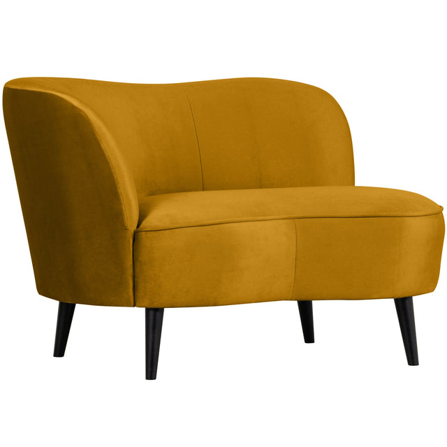 Sara Lounge Fauteuil Links Fluweel Oker van WOOOD – Luxe comfort op maat van PureWonen. Vraag naar de beste prijs.