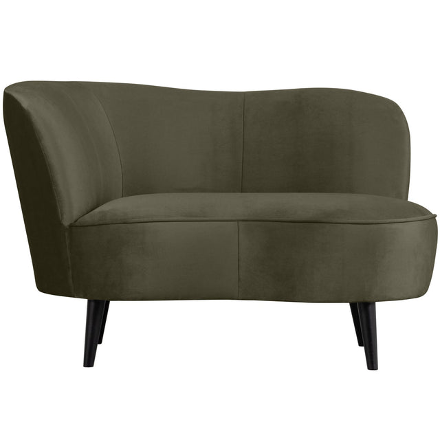 Sara Lounge Fauteuil Links Fluweel Warm Groen van WOOOD – Luxe comfort op maat van PureWonen. Vraag naar de beste prijs.