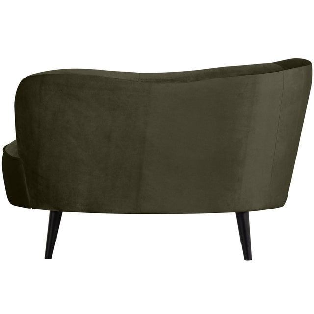 Sara Lounge Fauteuil Links Fluweel Warm Groen van WOOOD – Luxe comfort op maat van PureWonen. Vraag naar de beste prijs.