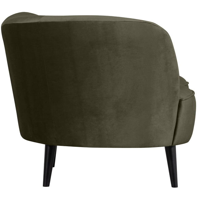 Sara Lounge Fauteuil Links Fluweel Warm Groen van WOOOD – Luxe comfort op maat van PureWonen. Vraag naar de beste prijs.