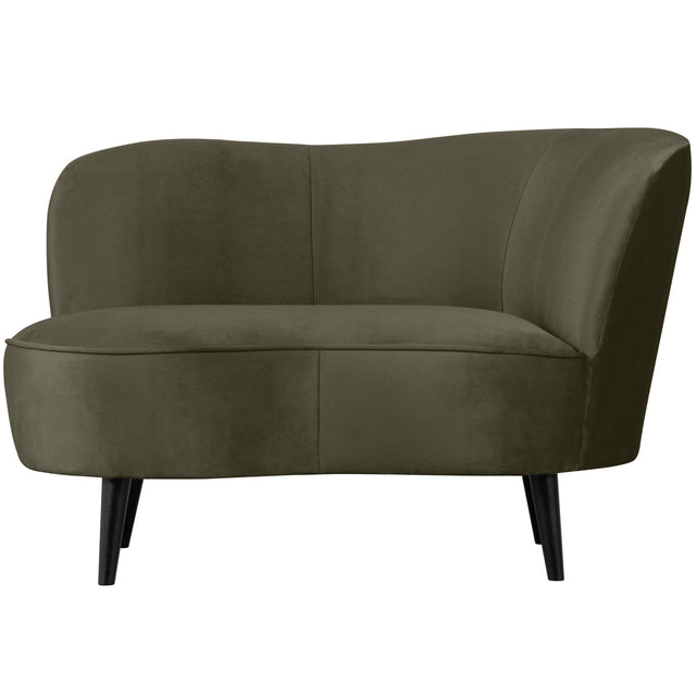 Sara Lounge Fauteuil Rechts Fluweel Warm Groen van WOOOD – Luxe comfort op maat van PureWonen. Vraag naar de beste prijs.