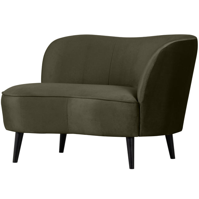 Sara Lounge Fauteuil Rechts Fluweel Warm Groen van WOOOD – Luxe comfort op maat van PureWonen. Vraag naar de beste prijs.