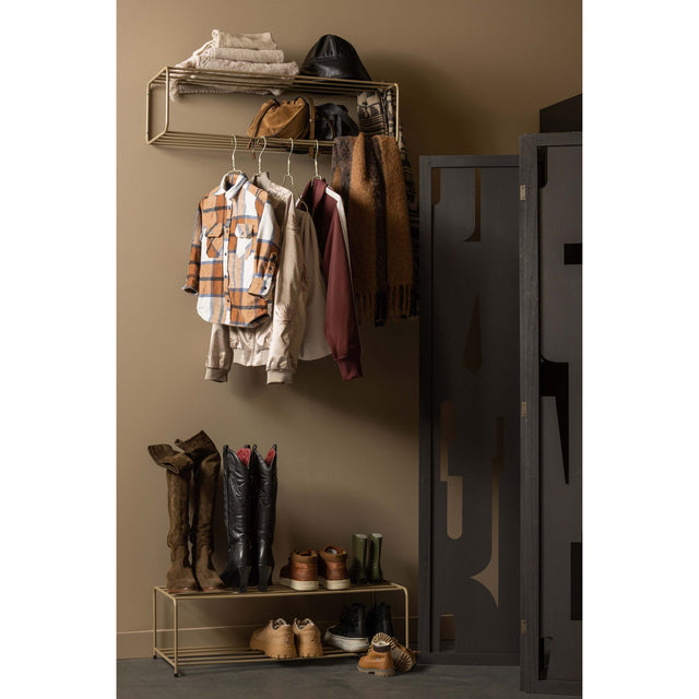 Josse Staand Schoenenrek Metaal Militair Bruin van WOOOD – Luxe comfort op maat van PureWonen. Vraag naar de beste prijs.