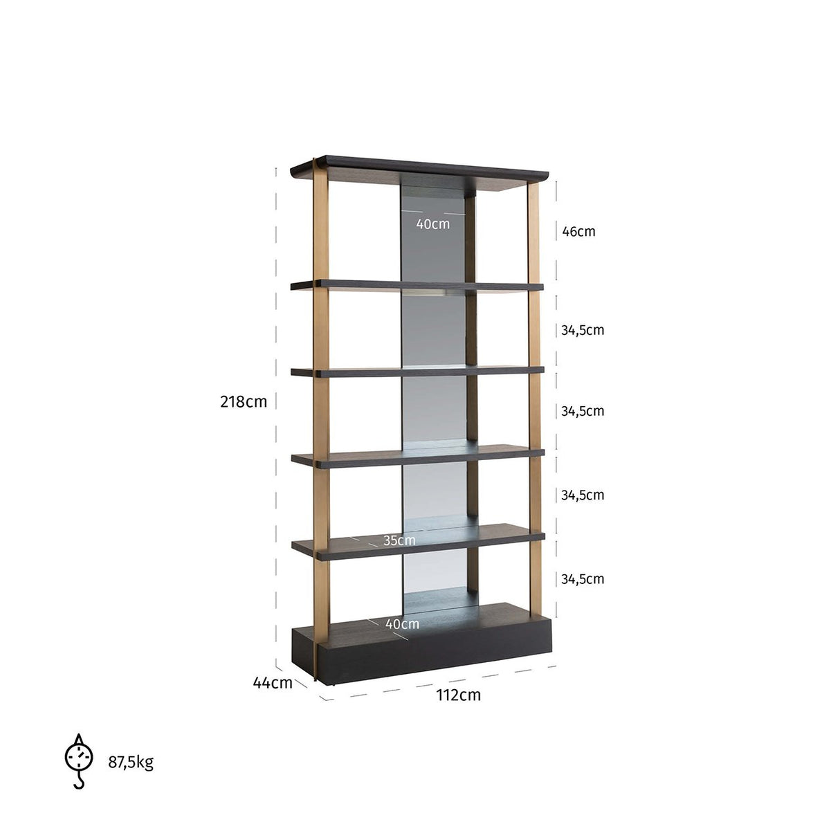 Wandkast Rigley met spiegel (Charcoal) van Richmond Interiors – Luxe comfort op maat van PureWonen. Vraag naar de beste prijs.
