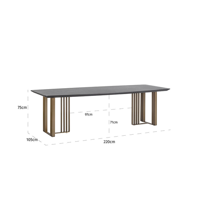 Eettafel Maverick 220 (Charcoal) van Richmond Interiors – Luxe comfort op maat van PureWonen. Vraag naar de beste prijs.