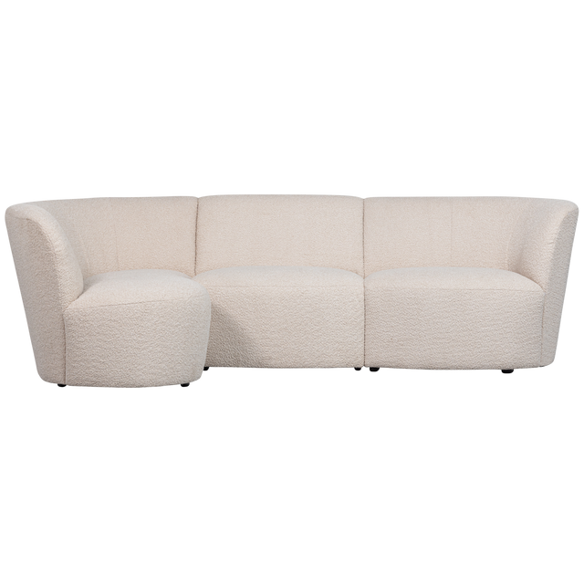Coco 3 Zits Ronding Links Boucle Creme van WOOOD – Luxe comfort op maat van PureWonen. Vraag naar de beste prijs.