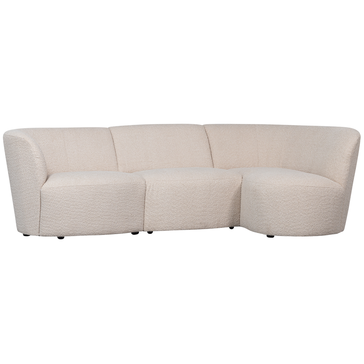 Coco 3 Zits Ronding Rechts Boucle Creme van WOOOD – Luxe comfort op maat van PureWonen. Vraag naar de beste prijs.