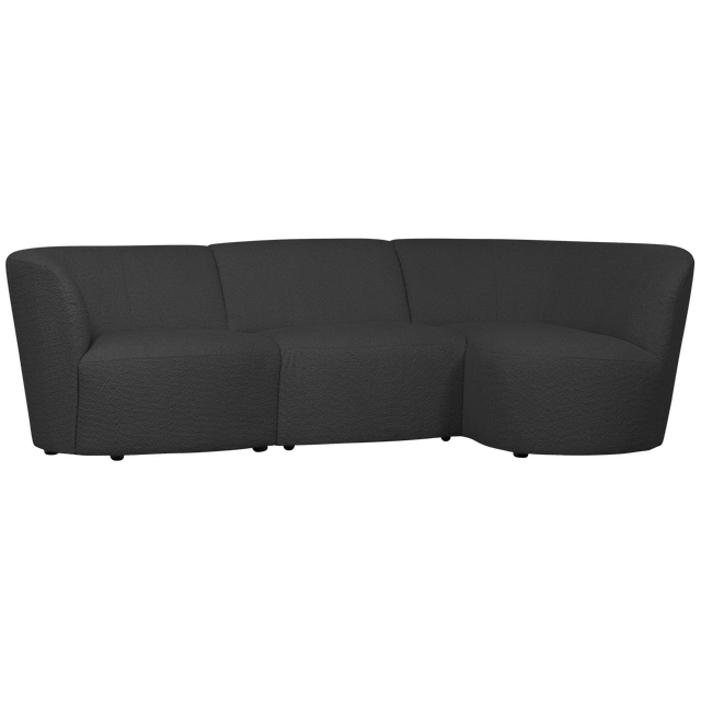 Coco 3 Zits Ronding Rechts Boucle Donkergrijs van WOOOD – Luxe comfort op maat van PureWonen. Vraag naar de beste prijs.