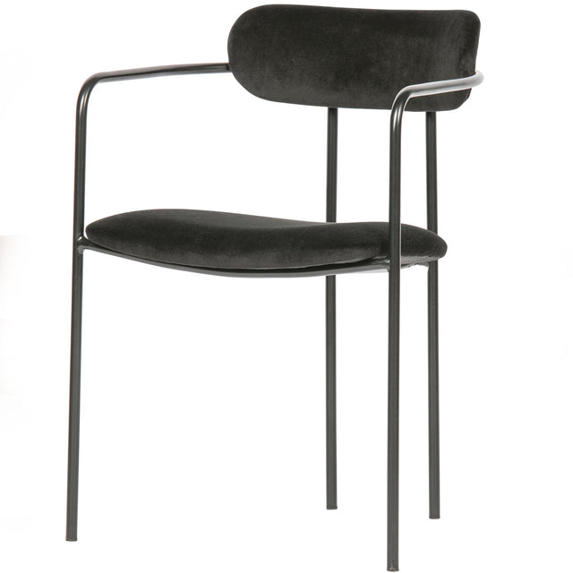 Ivy Eetkamerstoel Fluweel Zwart van WOOOD – Luxe comfort op maat van PureWonen. Vraag naar de beste prijs.