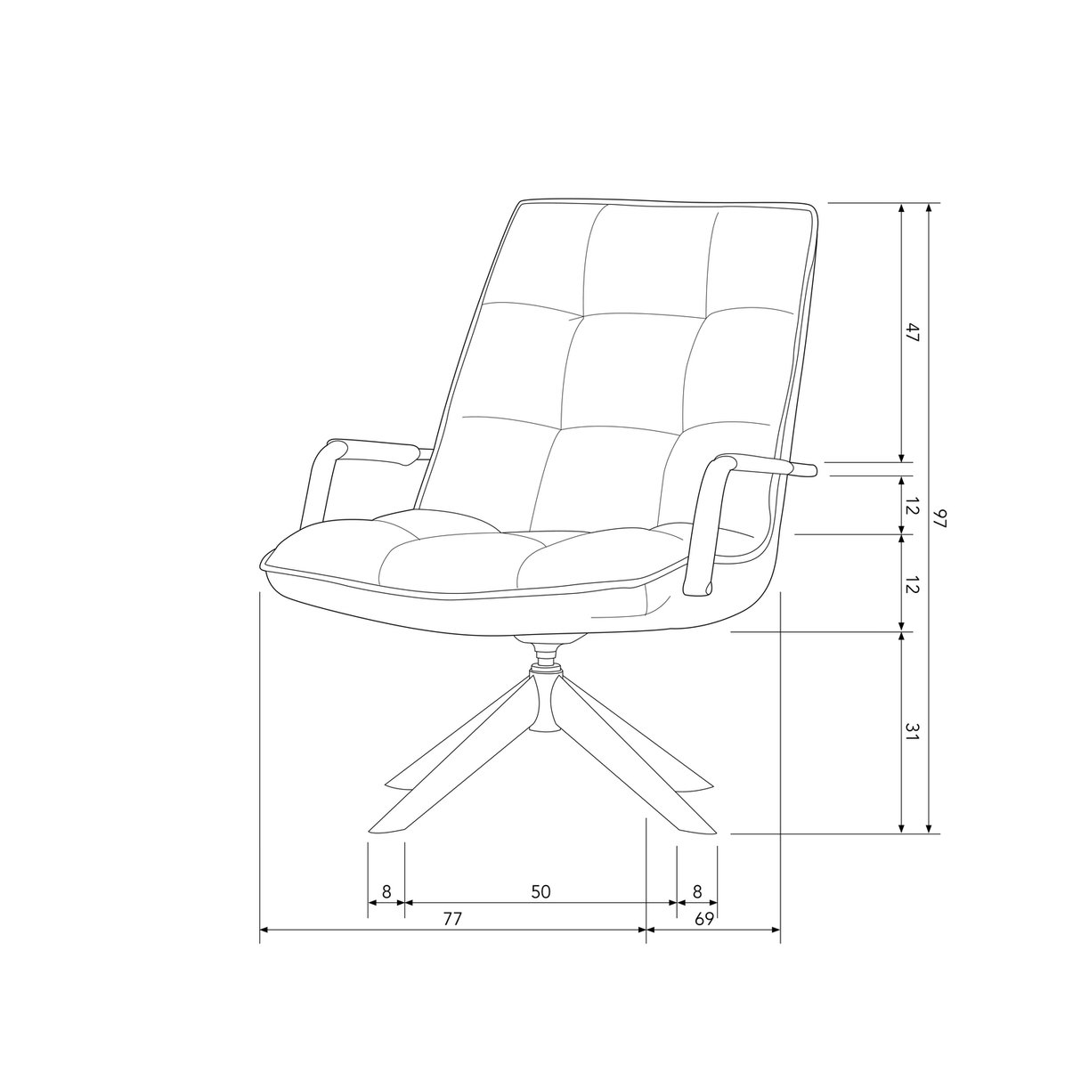 Jouke Draaifauteuil Met Armleuning Leerlook Cognac van WOOOD – Luxe comfort op maat van PureWonen. Vraag naar de beste prijs.