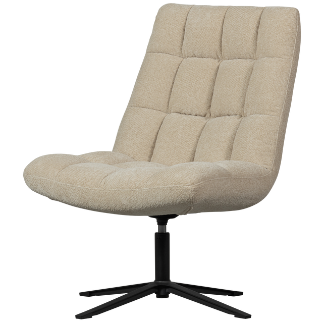 Job Draaifauteuil Boucle Zand van WOOOD – Luxe comfort op maat van PureWonen. Vraag naar de beste prijs.