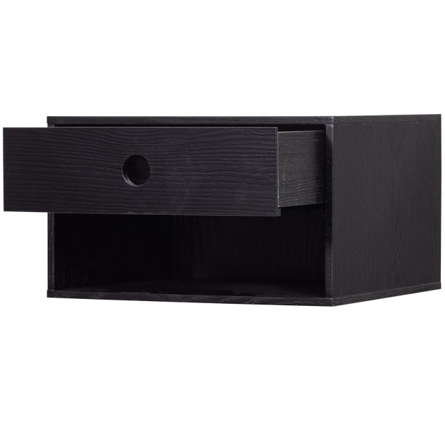 Nancy Hangend Nachtkastje Zwart van WOOOD – Luxe comfort op maat van PureWonen. Vraag naar de beste prijs.