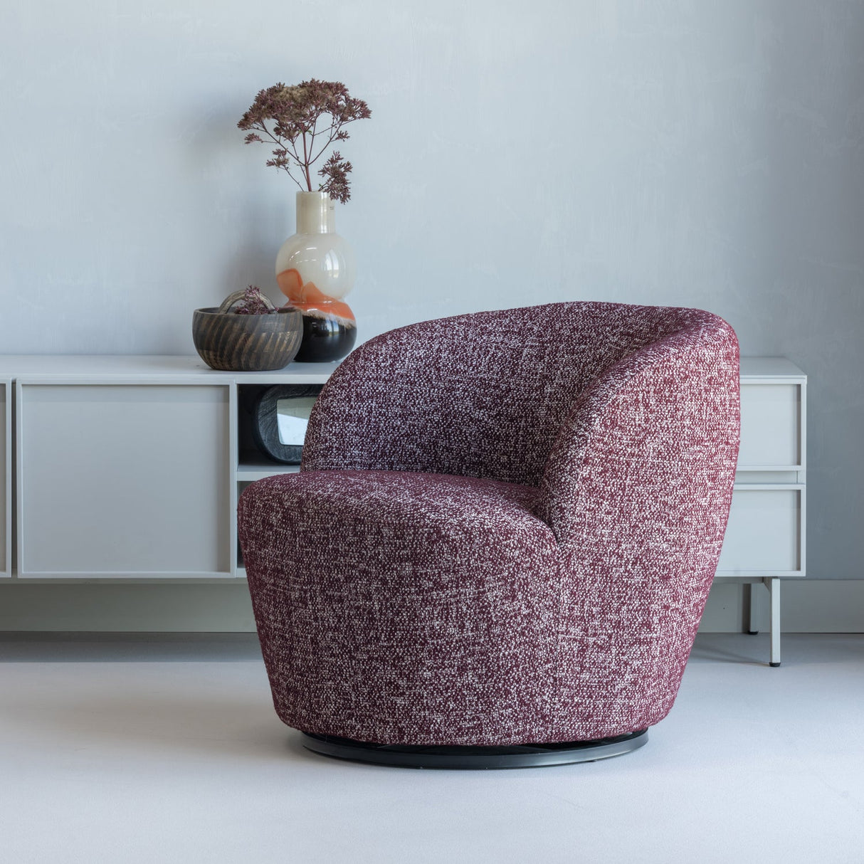 Serra Draaifauteuil Bordeauxrood Melange