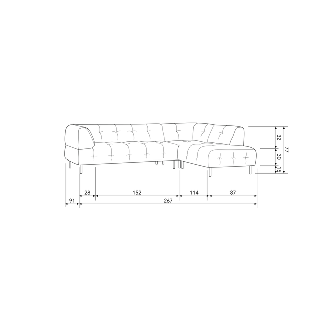 Lloyd Hoekbank Rechts Gewassen Fluweel Cloud van WOOOD – Luxe comfort op maat van PureWonen. Vraag naar de beste prijs.