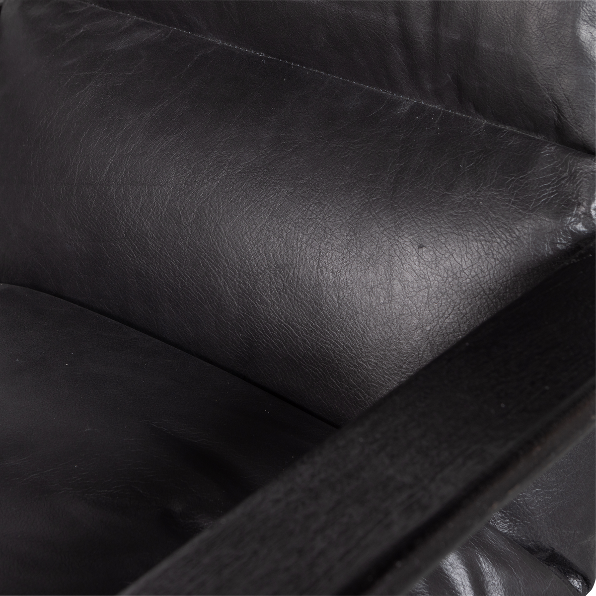 Houston Fauteuil Leer/Hout Zwart