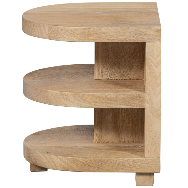 Darren Halfronde Bijzettafel Mango Hout Naturel van WOOOD – Luxe comfort op maat van PureWonen. Vraag naar de beste prijs.