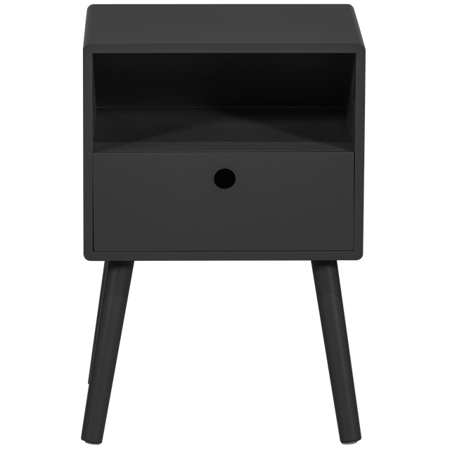 Ozzy Nachtkastje Hout Zwart van WOOOD – Luxe comfort op maat van PureWonen. Vraag naar de beste prijs.