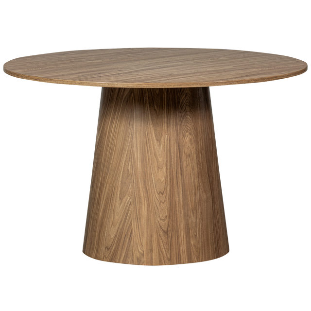 Maan Eettafel Rond Mdf Walnoot O120 Cm van WOOOD – Luxe comfort op maat van PureWonen. Vraag naar de beste prijs.