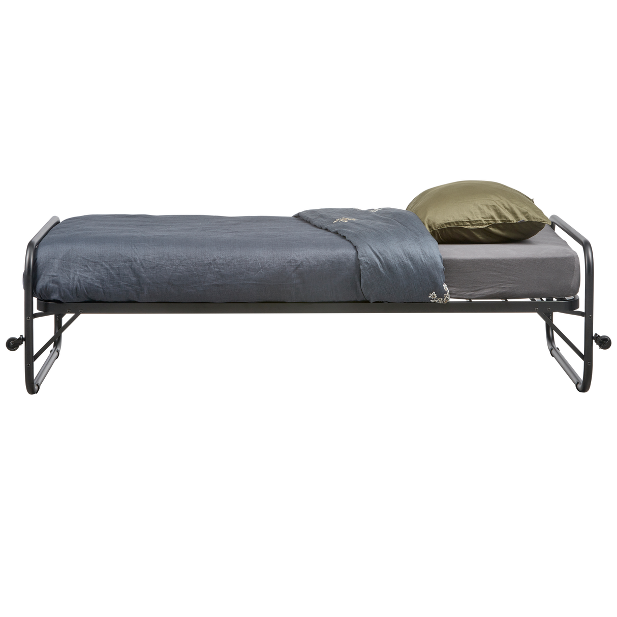 Lucy Eenpersoons Onderschuifbed Metaal Zwart 90x200 Cm van WOOOD – Luxe comfort op maat van PureWonen. Vraag naar de beste prijs.