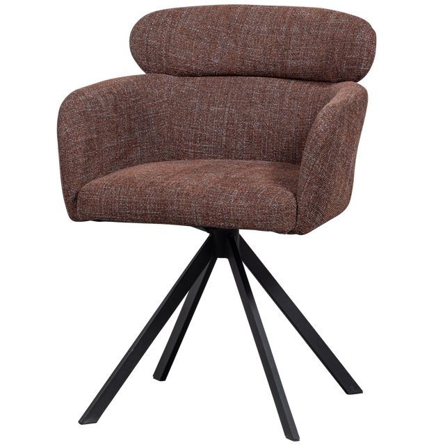 Fenne Draaibare Eetkamerstoel Geweven Stof Chestnut van WOOOD – Luxe comfort op maat van PureWonen. Vraag naar de beste prijs.