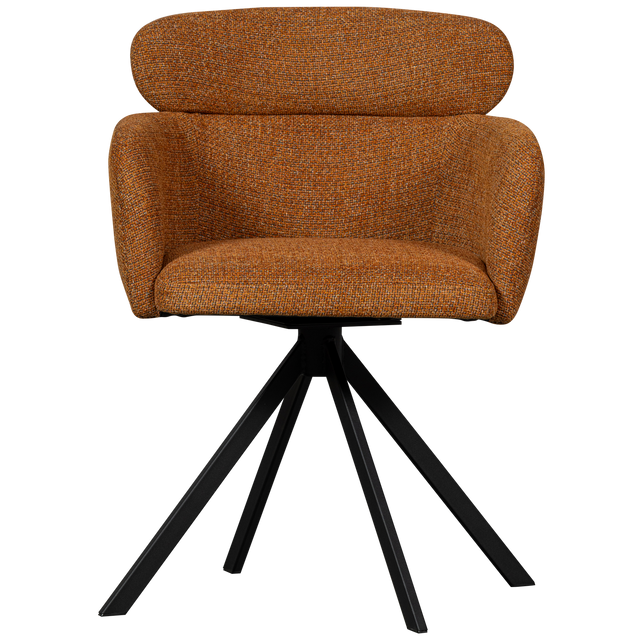 Fenne Draaibare Eetkamerstoel Geweven Stof Ginger van WOOOD – Luxe comfort op maat van PureWonen. Vraag naar de beste prijs.