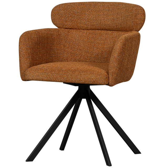 Fenne Draaibare Eetkamerstoel Geweven Stof Ginger van WOOOD – Luxe comfort op maat van PureWonen. Vraag naar de beste prijs.