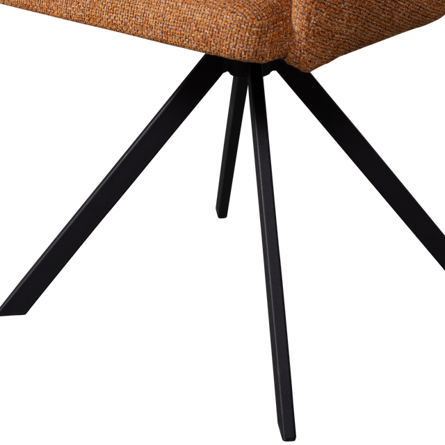 Fenne Draaibare Eetkamerstoel Geweven Stof Ginger van WOOOD – Luxe comfort op maat van PureWonen. Vraag naar de beste prijs.