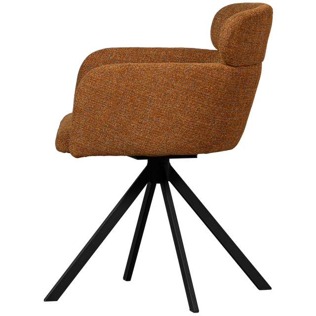 Fenne Draaibare Eetkamerstoel Geweven Stof Ginger van WOOOD – Luxe comfort op maat van PureWonen. Vraag naar de beste prijs.