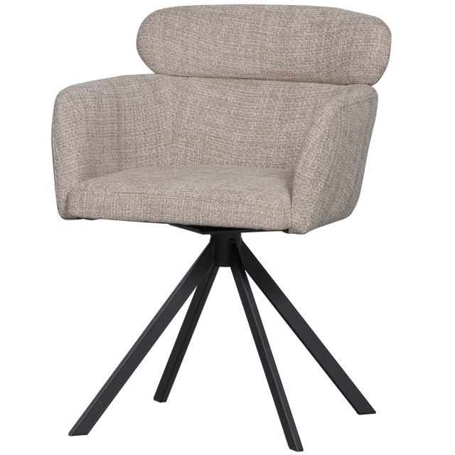 Fenne Draaibare Eetkamerstoel Geweven Stof Naturel van WOOOD – Luxe comfort op maat van PureWonen. Vraag naar de beste prijs.